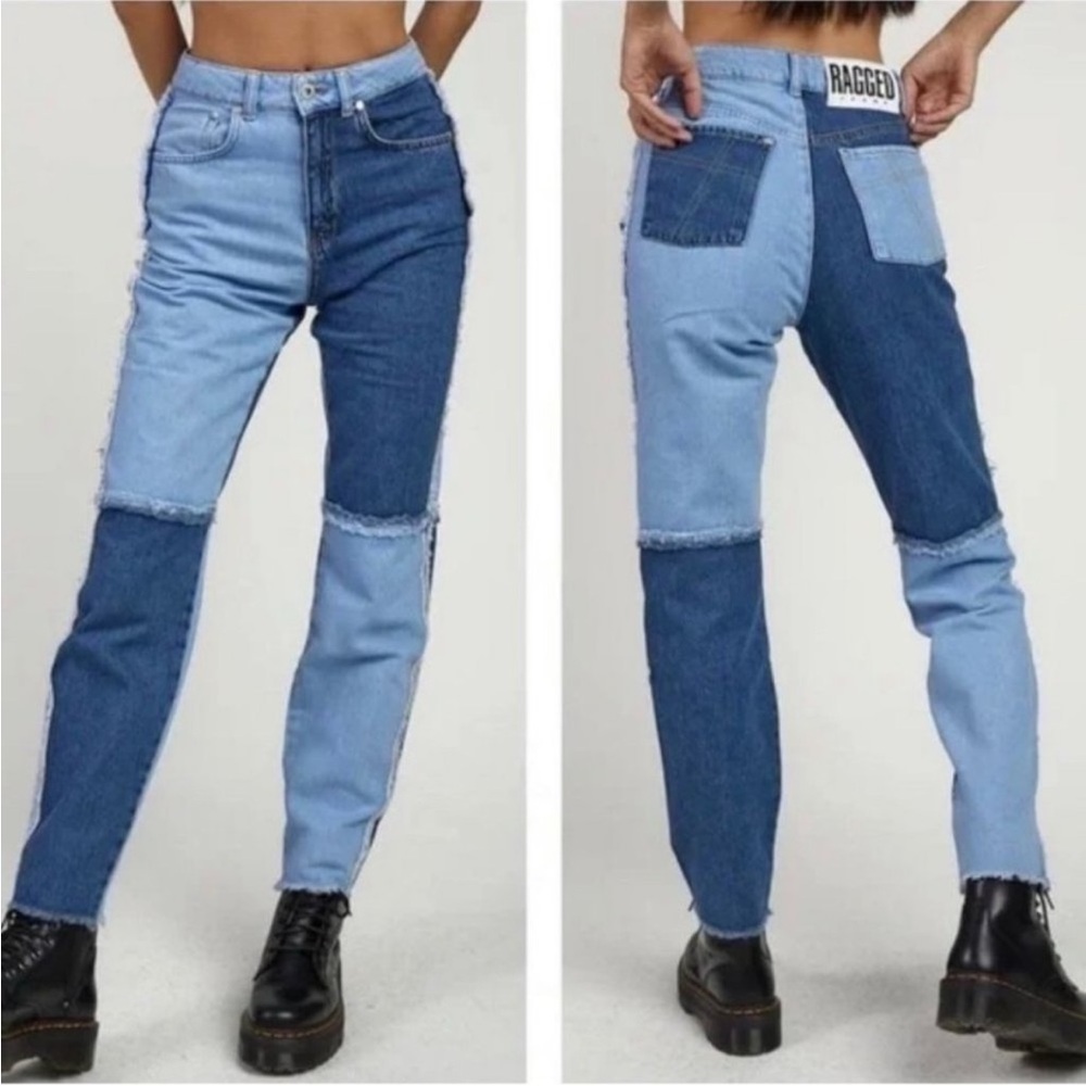 Ragged Priest Quarter Panel Mom Jeans